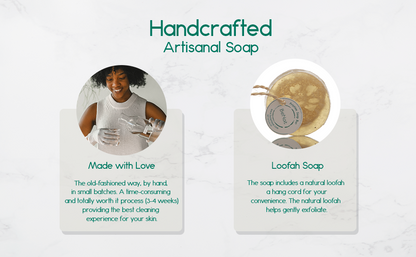 Natural Soap Bar, Infused with Green Clay, Bamboo, and Green Tea.