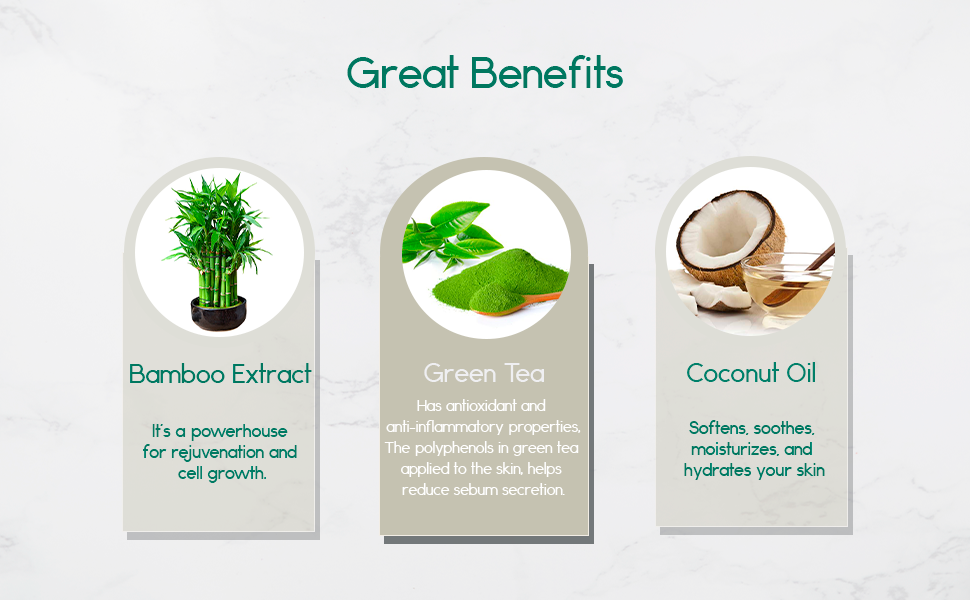 Natural Soap Bar, Infused with Green Clay, Bamboo, and Green Tea.