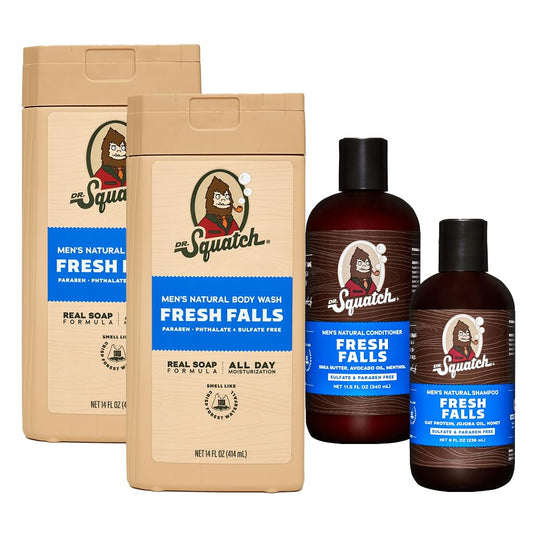 Dr. Squatch Natural Body Wash and Hair Kit for Men Gift Set
